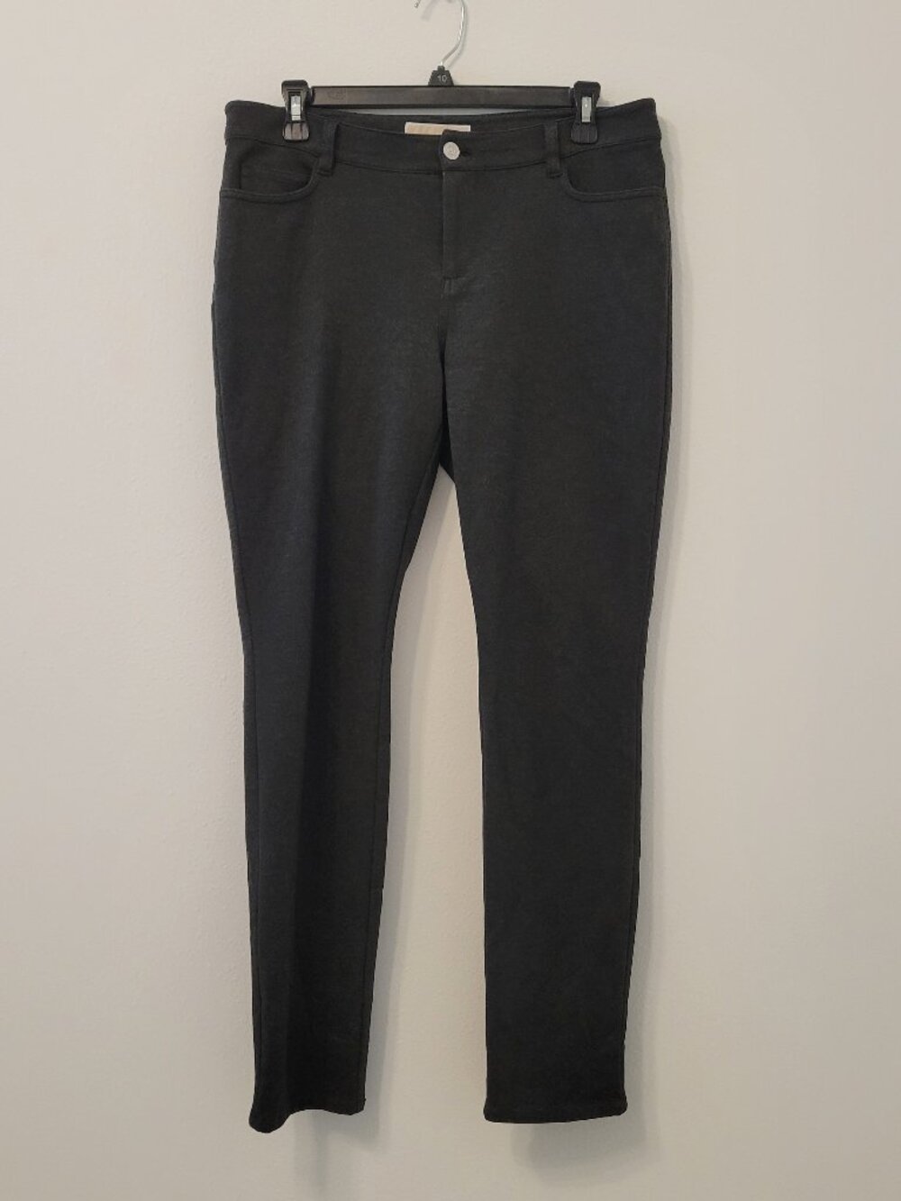 MICHAEL Michael Kors Dark Gray Slim-Fit Ankle Cut Mid-Rise Ponte Pants ~ Size 10